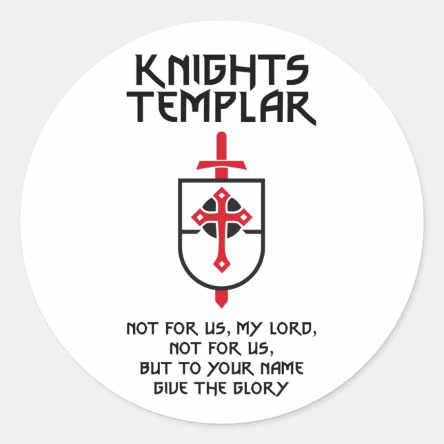 Knights Templar MOTTO Medieval History Insignia Classic Round Sticker (Front)