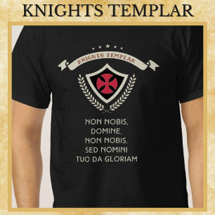Knights Templar MOTTO Medieval History Warriors T-Shirt