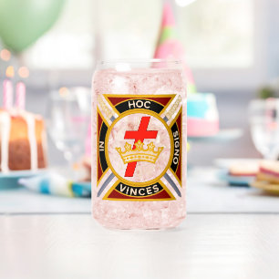 Knights Templar Printed Can Glass
