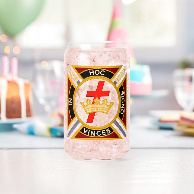 Knights Templar Printed Can Glass (Insitu (Birthday))