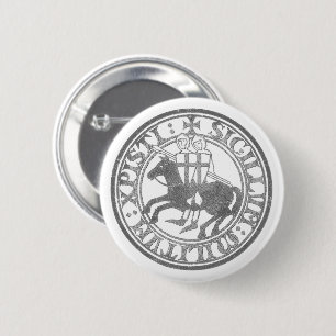Knights Templar Seal Two Knights Horse Medallion 2 Inch Round Button