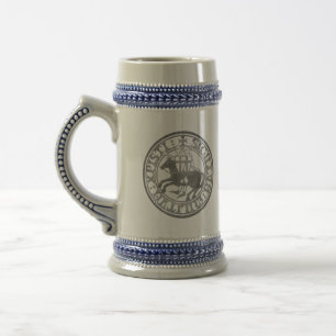 Knights Templar Seal Two Knights Horse Medallion Beer Stein
