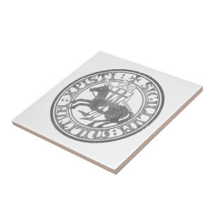 Knights Templar Seal Two Knights Horse Medallion Tile