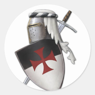 Knights Templar shield Classic Round Sticker