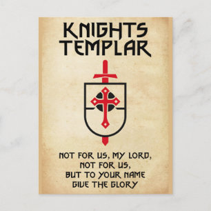 Knights Templar Vintage Cross Middle Ages Art Postcard