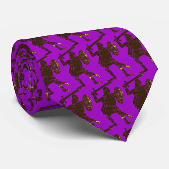 Knights Warriors Vikings Mascot  Football Necktie (Rolled)