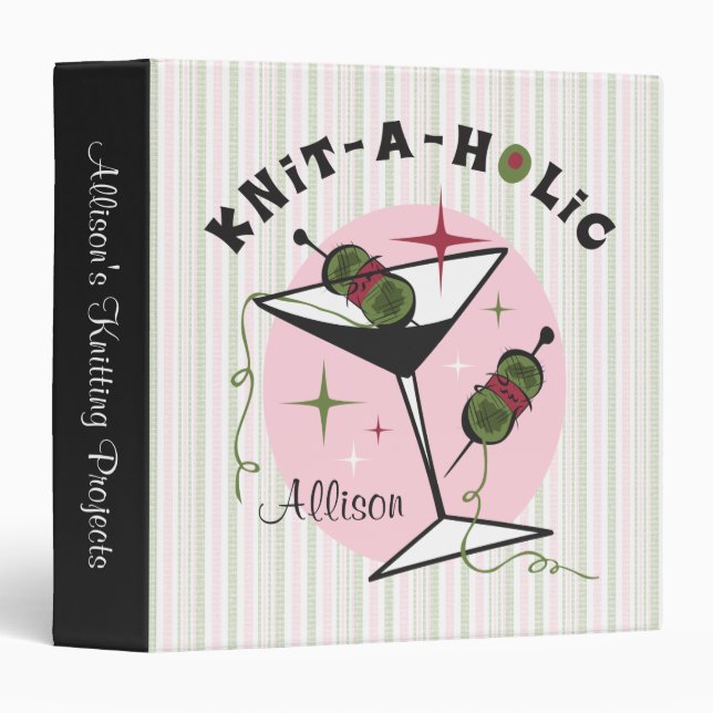 Knit-A-Holic 1.5" Binder (Front/Spine)