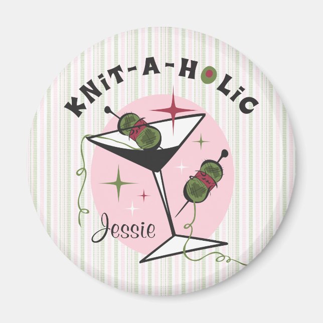 Knit-A-Holic Magnet (Front)