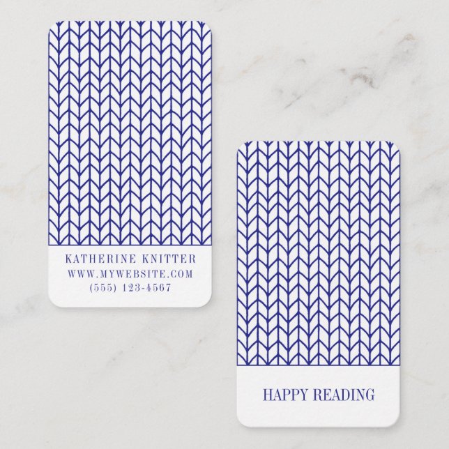 KNIT BLUE LINE Signets d'affaires - Carte 3.5x2 (Devant / Derrière)