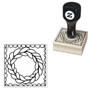 KNIT CIRCLE 2" Square Rubber Stamp