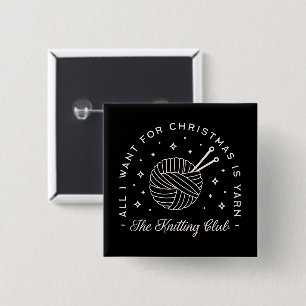 Knit club holidays yarn funny knitting teacher 2 inch square button