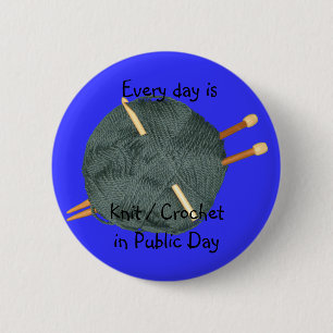Knit Crochet in Public 2 Inch Round Button