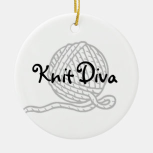 Knit Diva Ceramic Ornament