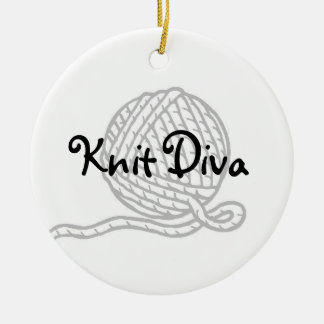 Knit Diva Ceramic Ornament