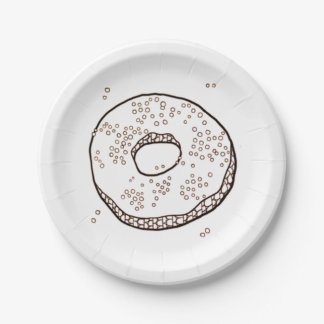 KNIT DONUT 7" Round Paper Plates (Front)