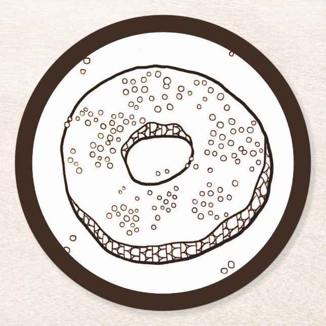 KNIT DONUT Round Paper Coasters (Front)