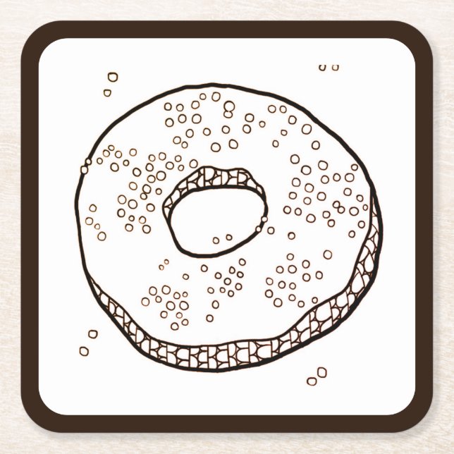 KNIT DONUT Square Paper Coasters (Front)