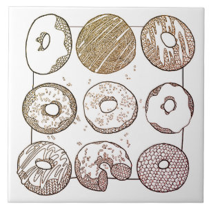 KNIT DONUTS 6x6 Ceramic Tile