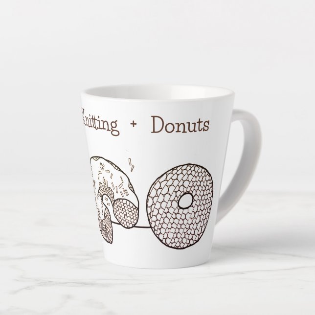KNIT DONUTS Latte Mug (Right Angle)