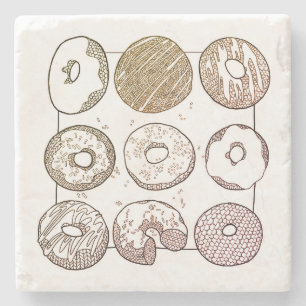 KNIT DONUTS Marble Stone Coaster 