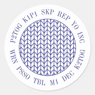 KNIT EN LIGNE BLEUE Mots Tricots Petits Stickers R