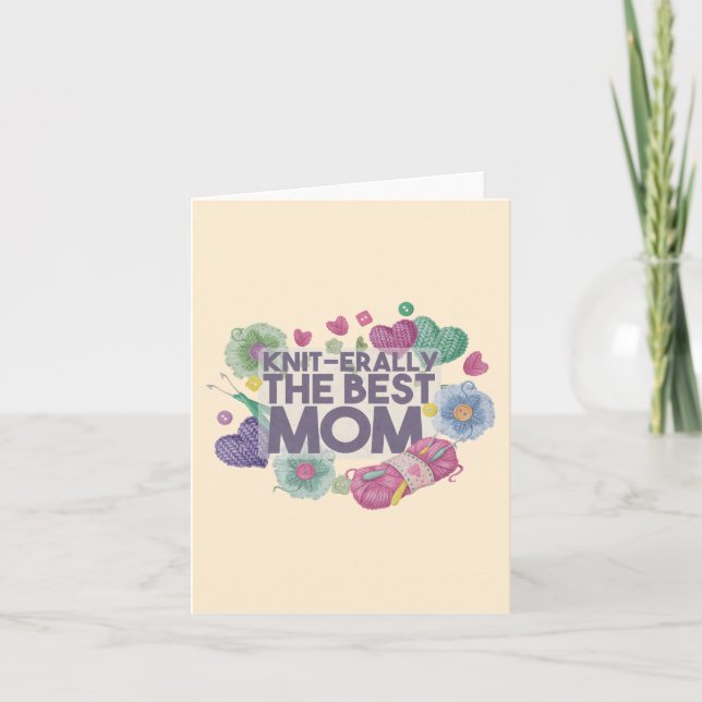 Knit-erally the Best Mom Note Card (Front)