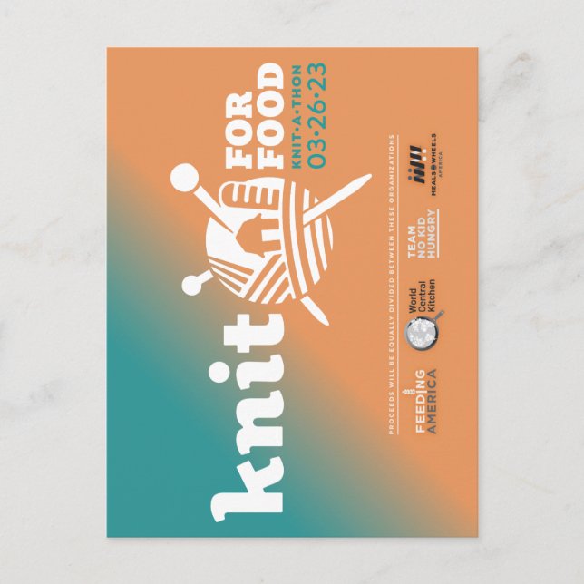 Knit for Food Postcard (Front)