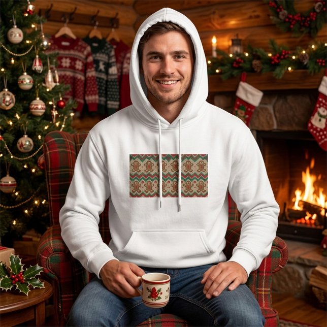 Knit Gingerbread Man Christmas Pattern  Hoodie (Creator Uploaded)
