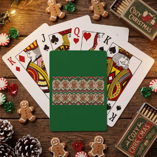 Knit Gingerbread Man Christmas Pattern  Playing Cards