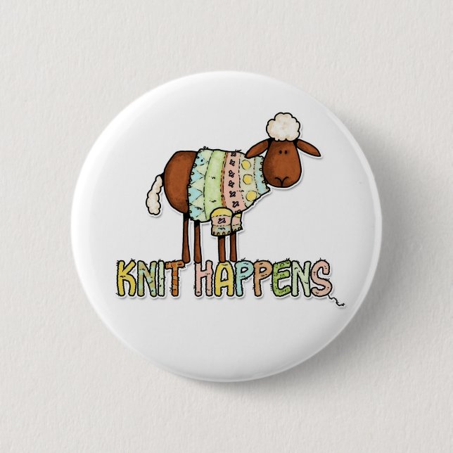 knit happens 2 inch round button (Front)