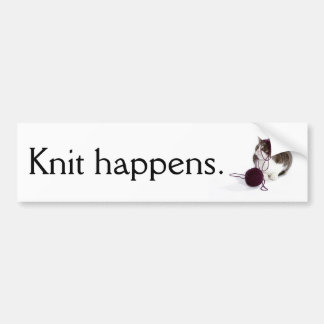Knit happens bumper sticker
