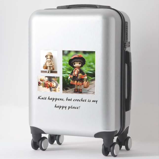 Knit happens, but crochet is my happy place (Suitcase)