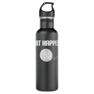 Knit Happens - Knitting Knitter Crocheting Crochet 710 Ml Water Bottle