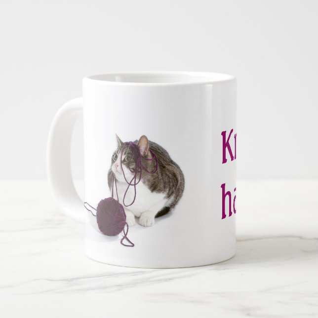 Knit happens large coffee mug (Front Left)