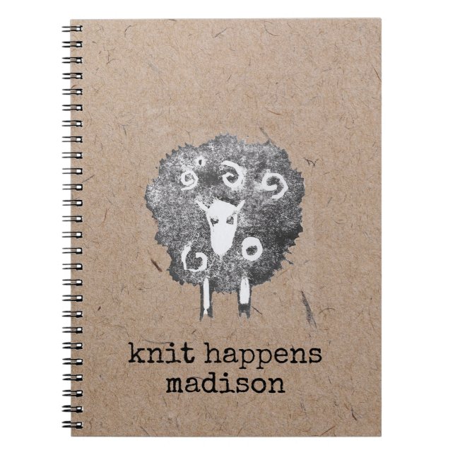 Knit Happens Personalized Knitting Notebook (Front)