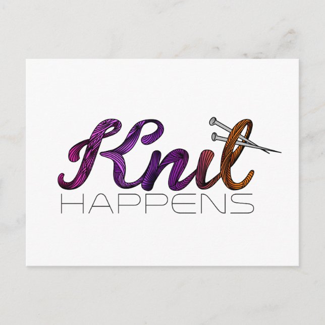 Knit happens postcard (Front)