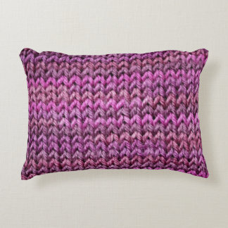 Knit Harmony: Purple Stripe Texture Accent Pillow