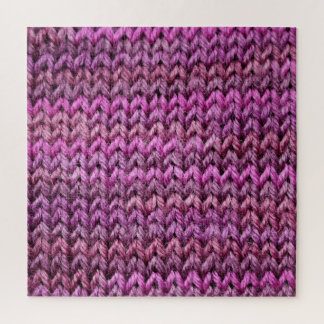 Knit Harmony: Purple Stripe Texture Jigsaw Puzzle
