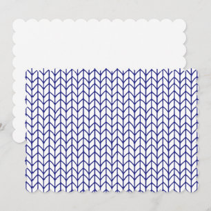 KNIT LIGNE BLEUE 5x7 Carte plate / Horizontale