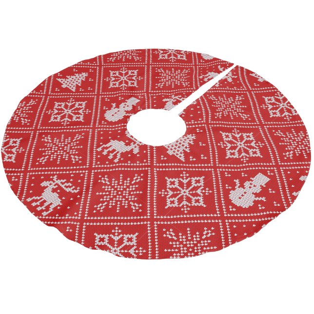 Knit Look Christmas Tree Skirt (Angled)