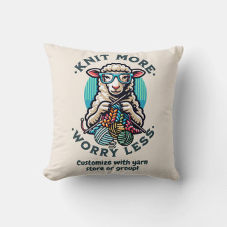 Knit More Throw Pillow