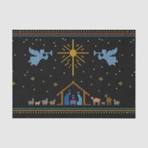 Knit Nativity Ugly Christmas Sweater Christian BIG Tissue Paper