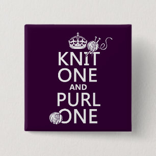 Knit One and Purl One 2 Inch Square Button