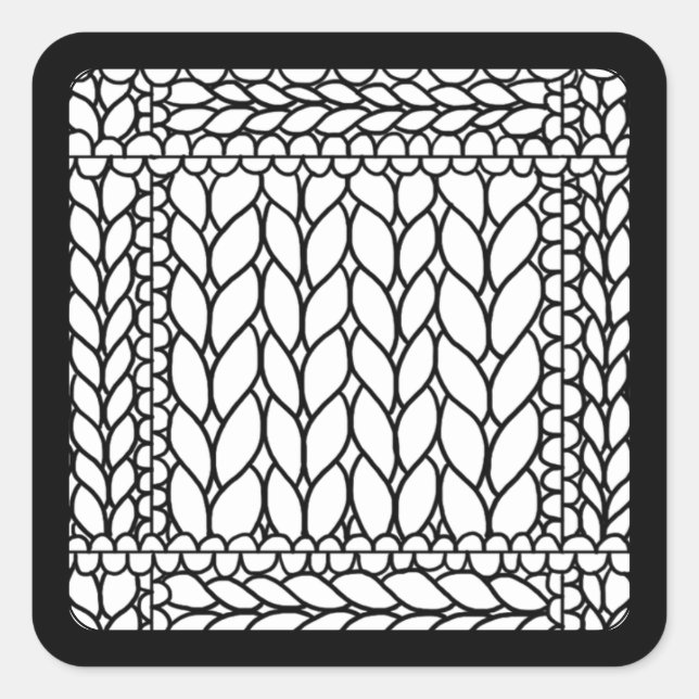 KNIT PURL BLANC Stickers petit Carré II (Devant)