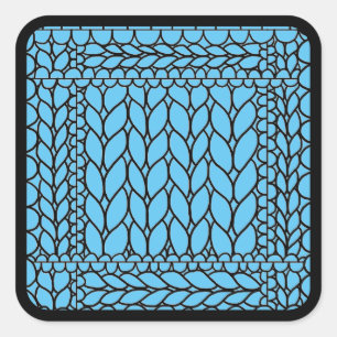 KNIT PURL BLUE Large Square Stickers II