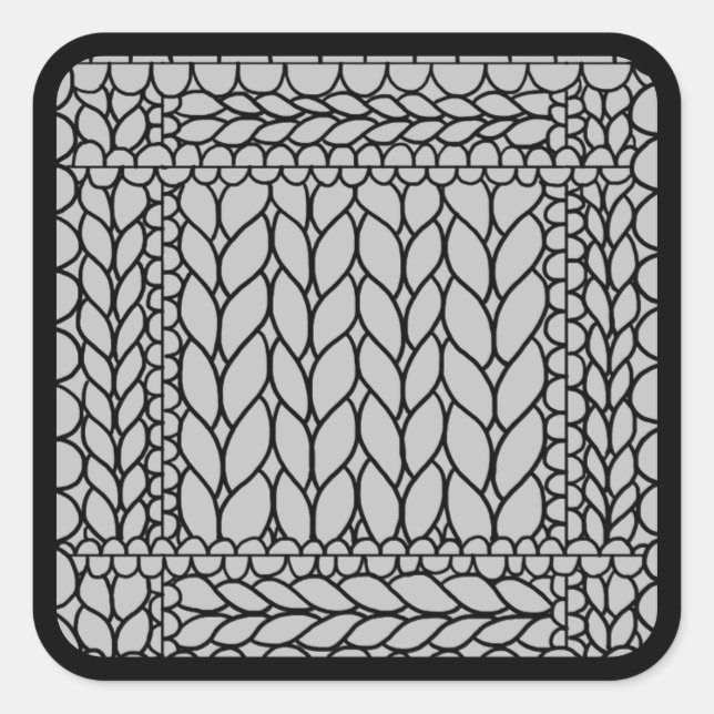 KNIT PURL GRAY Large Square Stickers II (Front)