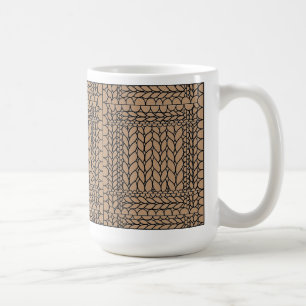 KNIT PURL TAN Tall White Mug
