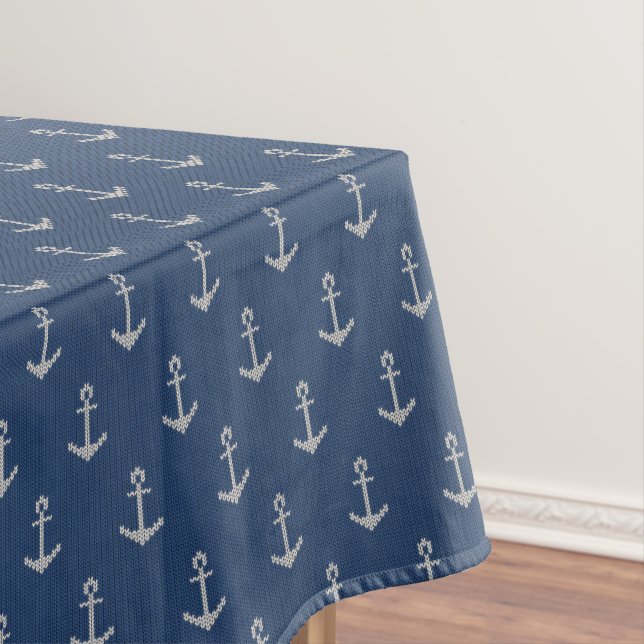 Knit Sea Anchor Tablecloth (In Situ)