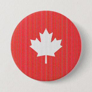 Knit Style Maple Leaf Knitting Motif 3 Inch Round Button