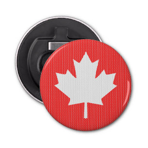 Knit Style Maple Leaf Knitting Motif Bottle Opener